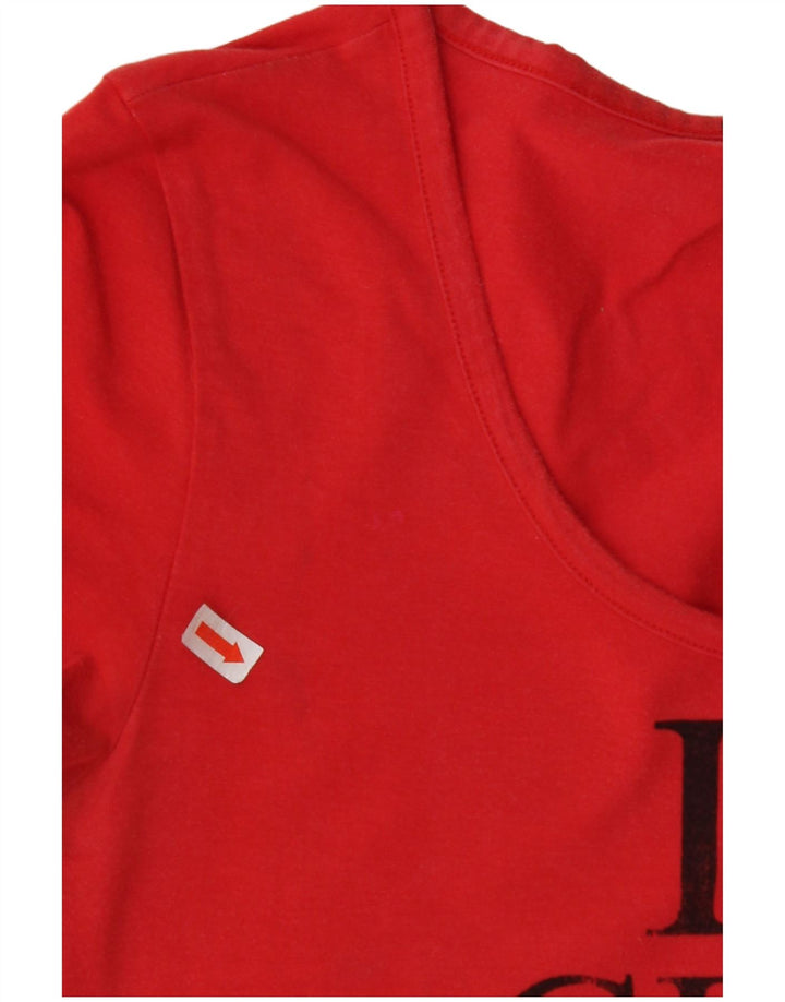 GUESS Женская футболка с рисунком Top UK 12, средний красный хлопок