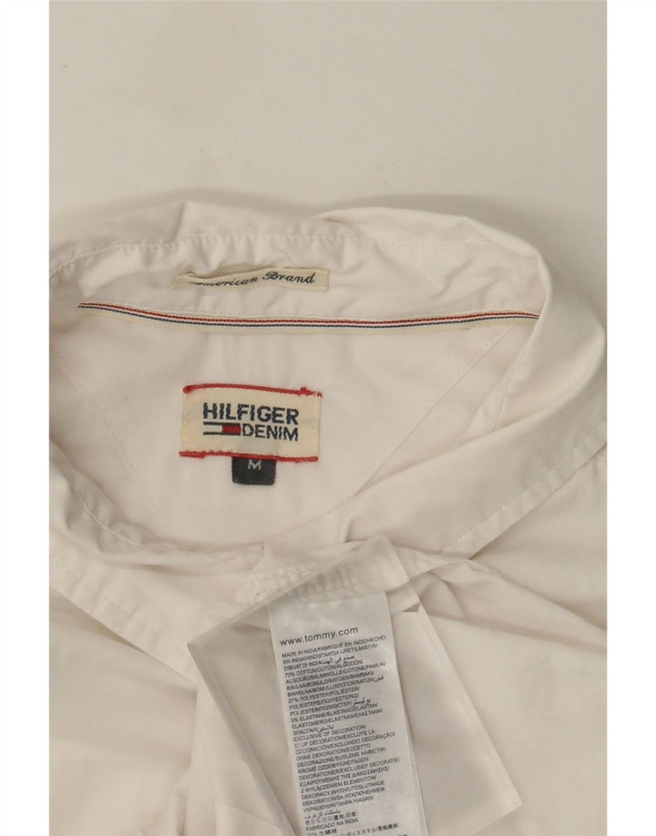 Женская рубашка Tommy Hilfiger UK 12, средний белый хлопок, белый цвет