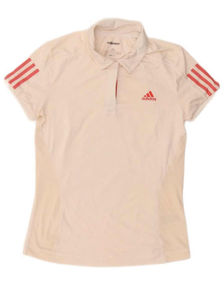 Женская рубашка поло Adidas Climacool UK 12/14, средний белый полиэстер