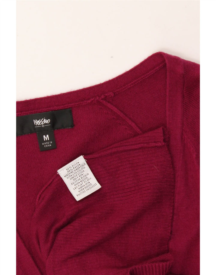 MOSSIMO Womens Cardigan Sweater UK 12 Medium Burgundy Nylon Vintage Mossimo and Second-Hand Mossimo from Messina Hembry 