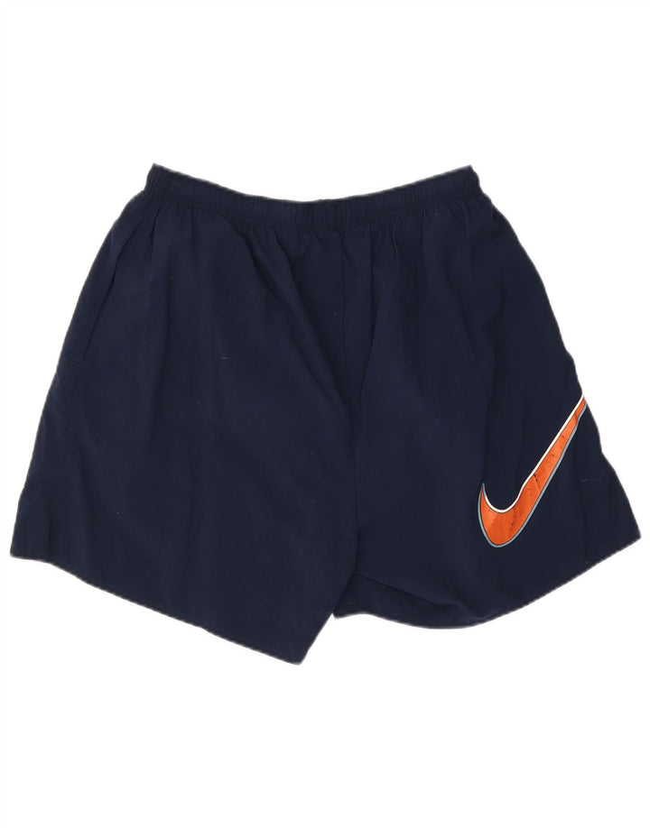 Мужские спортивные шорты Nike с графическим рисунком, большие темно-синие нейлоновые