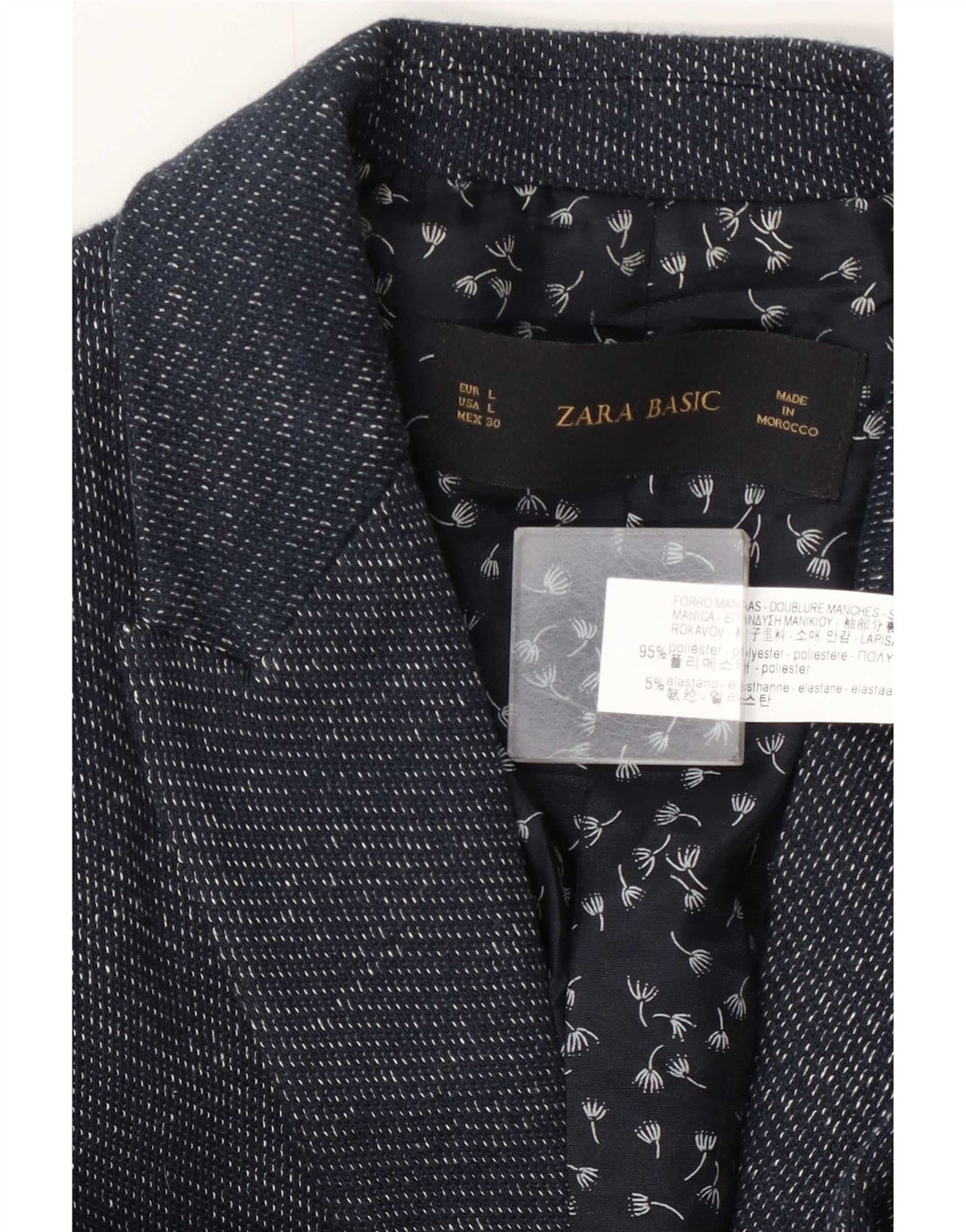 Женский пиджак Zara на 1 пуговице UK 14, большой темно-синий полиэстер