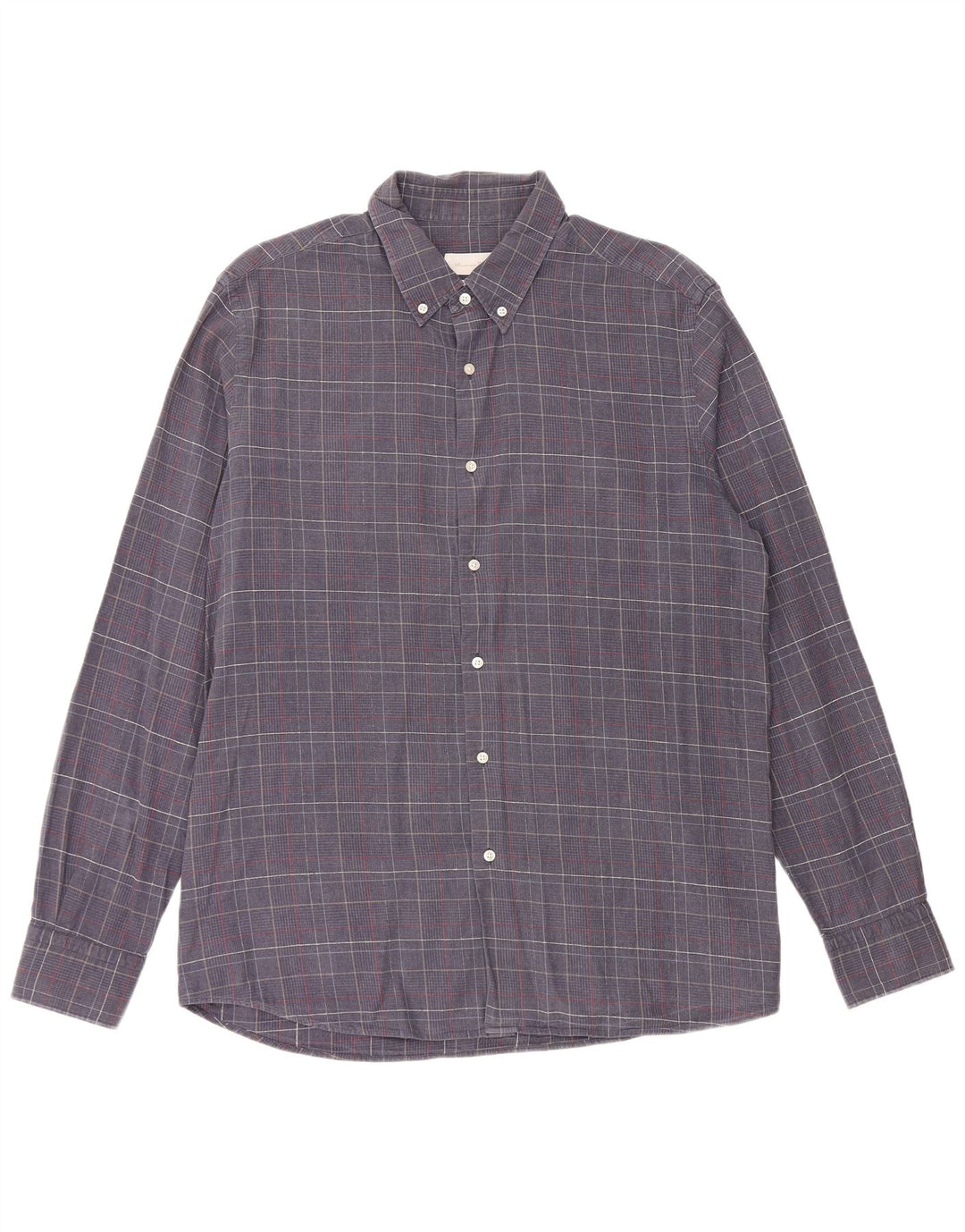 Мужская рубашка MASSIMO DUTTI XL, темно-синяя, хлопок с узором «гусиные лапки»