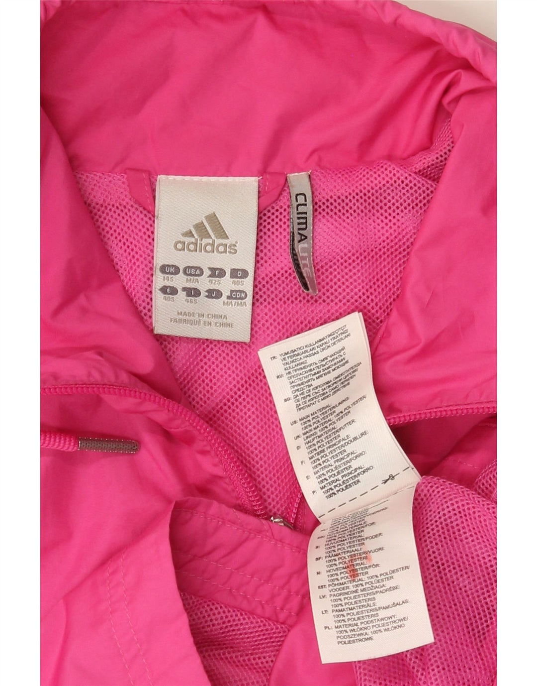 Женская спортивная куртка Adidas Climalite UK 14, полиэстер среднего розового цвета