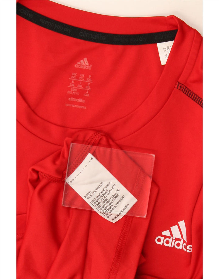 Мужская футболка ADIDAS Climalite Top 2XL Красный полиэстер с цветными блоками