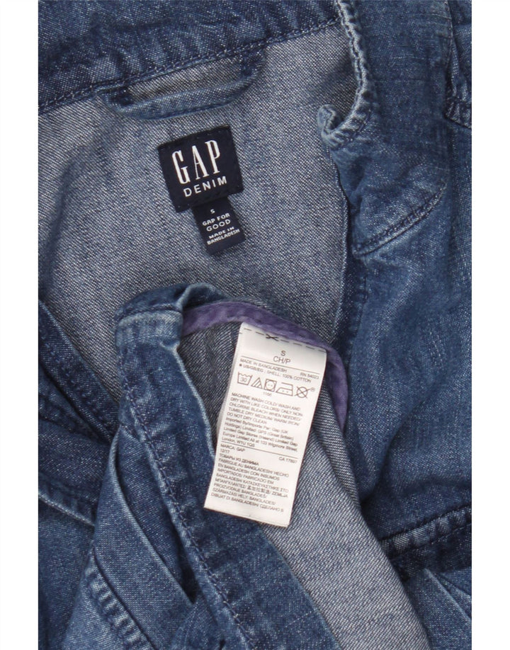 Женская джинсовая рубашка Gap UK 10, маленькая, синяя, хлопок