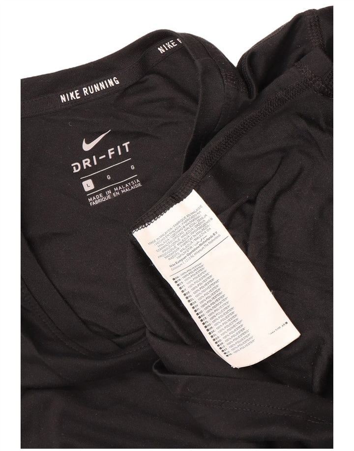 Женская футболка для бега Nike Dri Fit Top UK 16, большой черный полиэстер