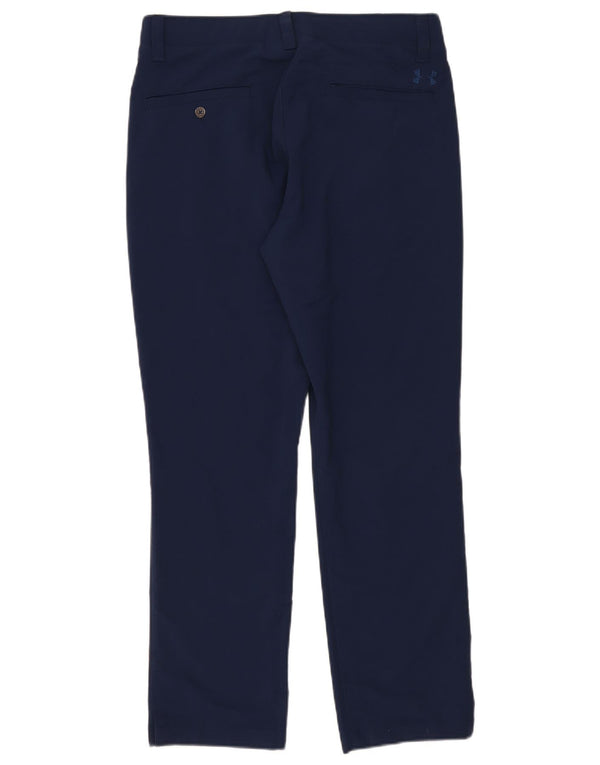 Under Armour Mens Straight Chino Trousers W34 L30 Navy Blue Polyester