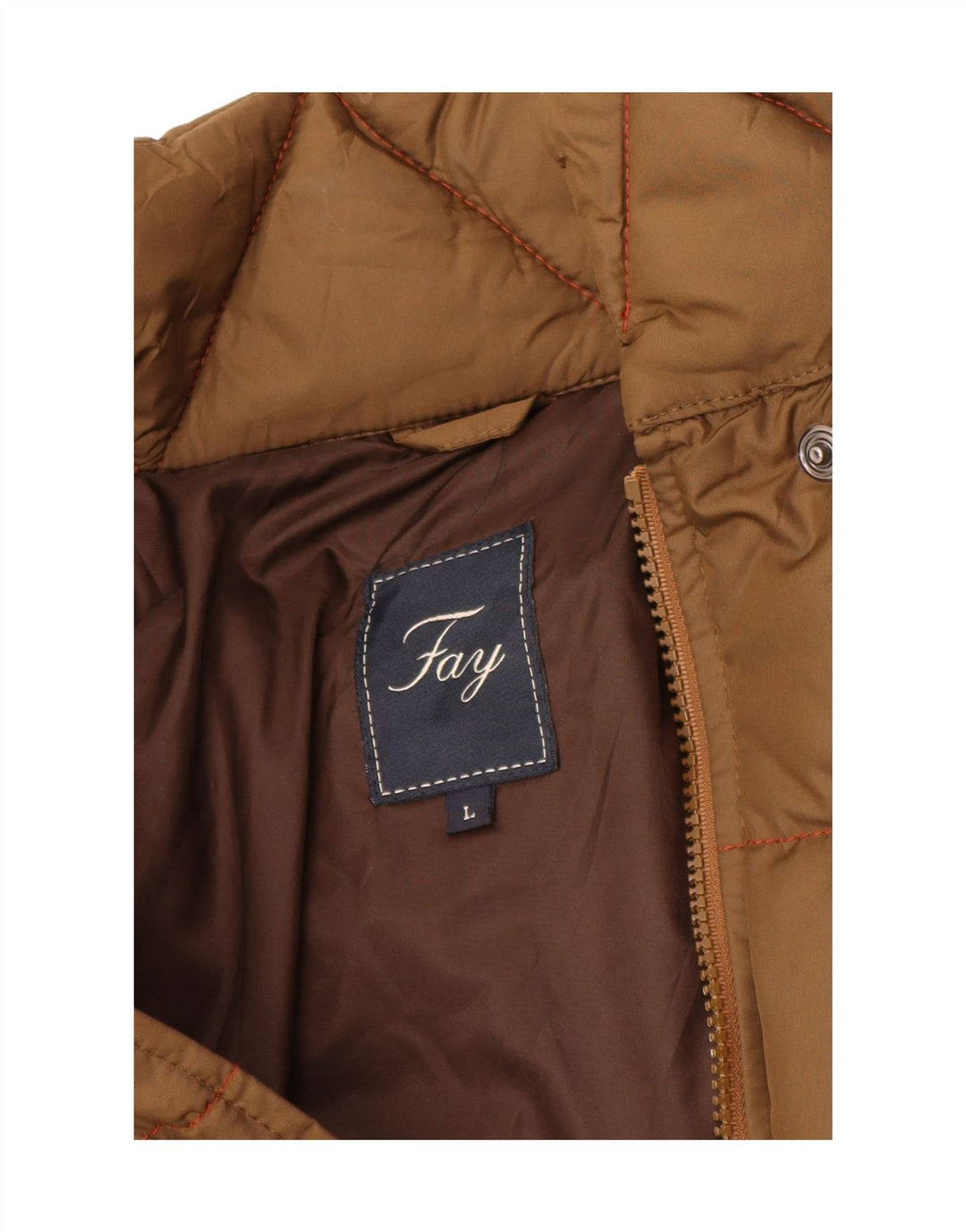 FAY Womens Padded Jacket UK 16 Large Brown Vintage Fay and Second-Hand Fay from Messina Hembry 