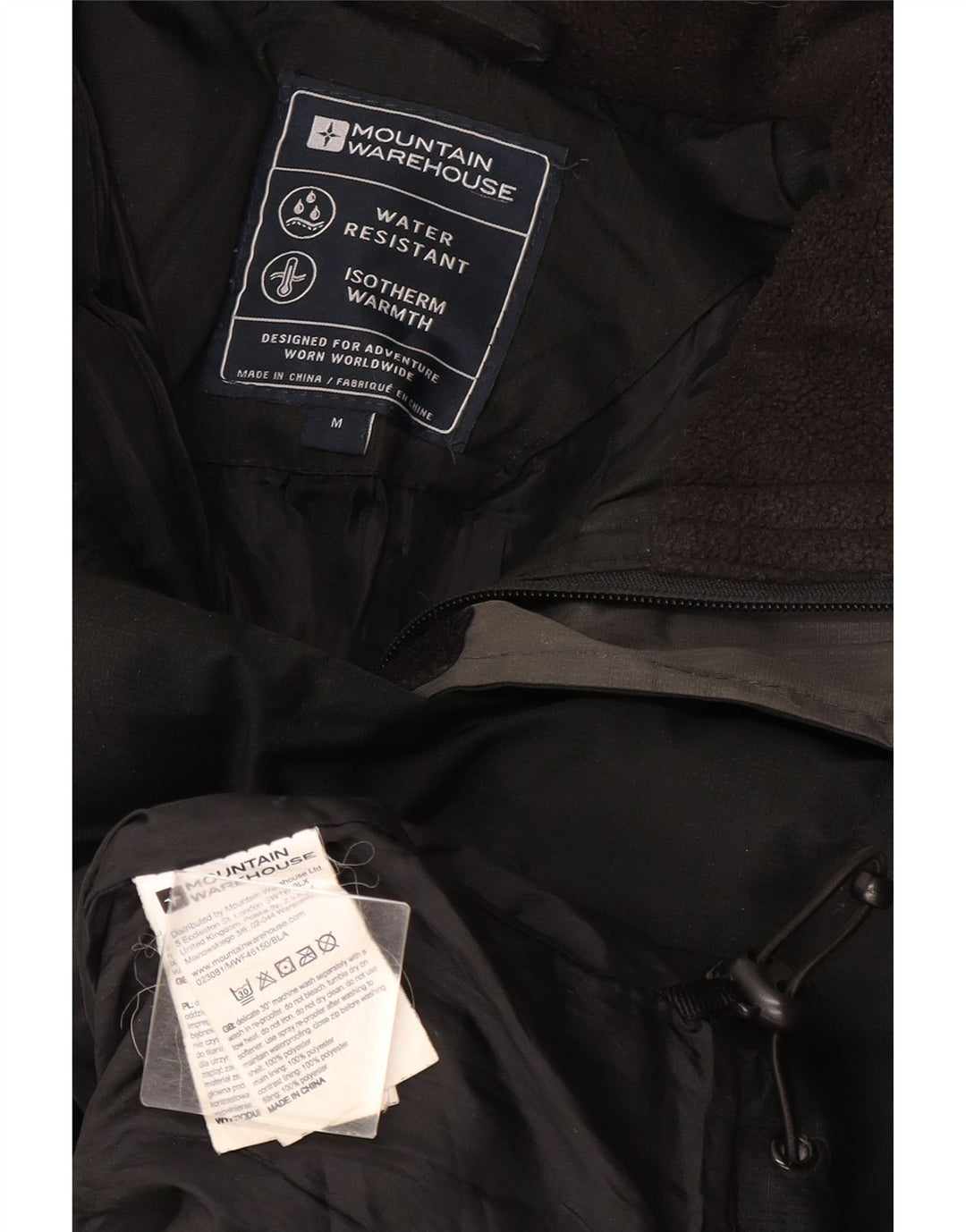Мужская утепленная куртка с капюшоном Mountain Warehouse UK 38, средний черный полиэстер