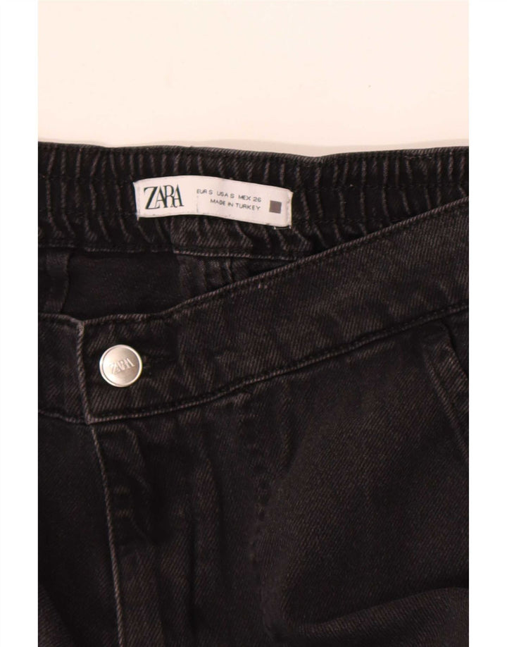 Женские широкие джинсы-карго Zara, маленькие W26 L28, черные