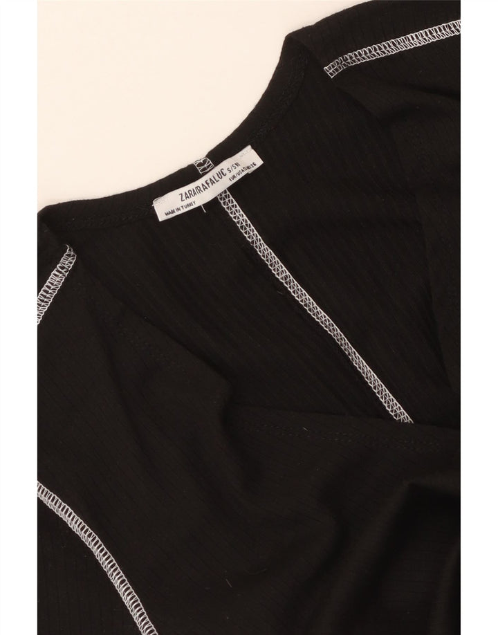 Женская укороченная блузка Zara UK 8, маленькая черная