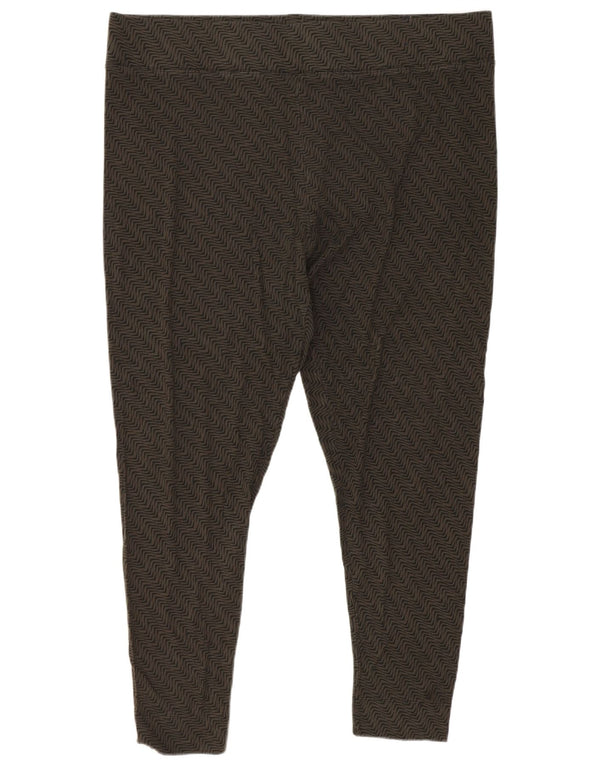 Женские леггинсы-капри Marks & Spencer UK 20, 2XL, хаки, вискоза с геометрическим рисунком