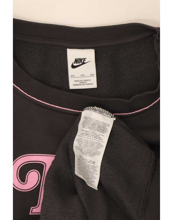 Мужской свитшот с рисунком Nike 2XL, серый хлопок
