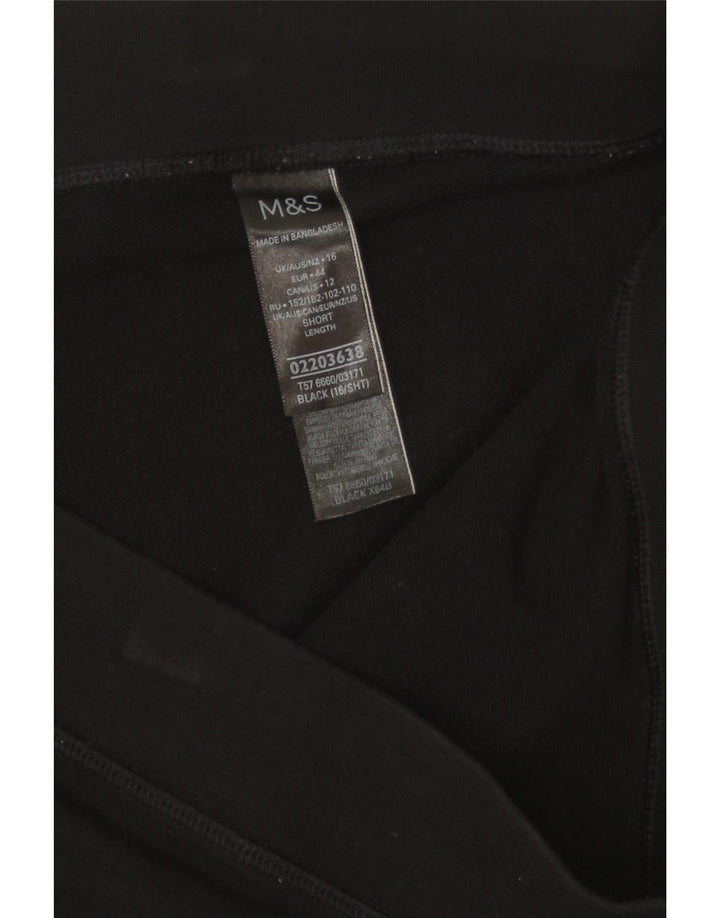 Женские леггинсы Marks & Spencer UK 16, большие черные хлопковые