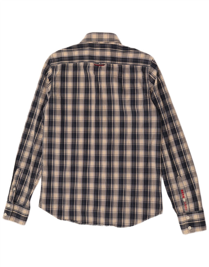 Мужская рубашка Superdry, большая синяя клетка, хлопок