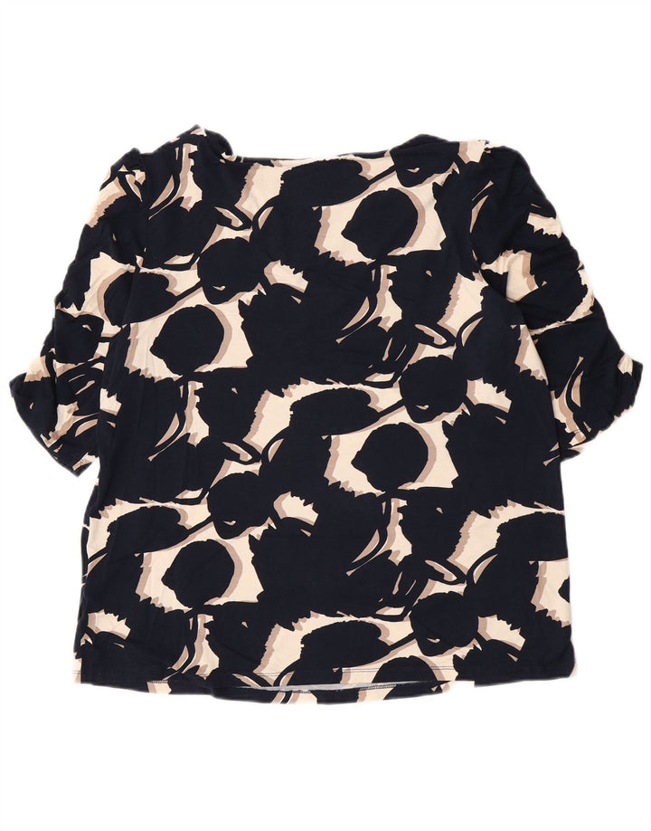 Женская блузка Phase Eight Top UK 18 XL Темно-синяя вискоза с цветочным принтом