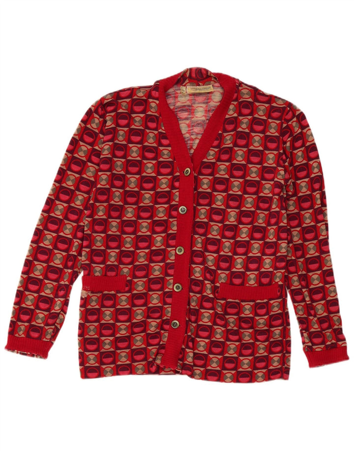 Женский кардиган Giovannozzi UK 18 XL Красный с геометрическим узором