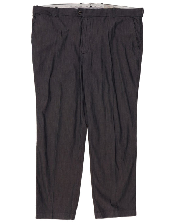 Мужские прямые костюмные брюки Marks & Spencer W44 L31 темно-синие, хлопок