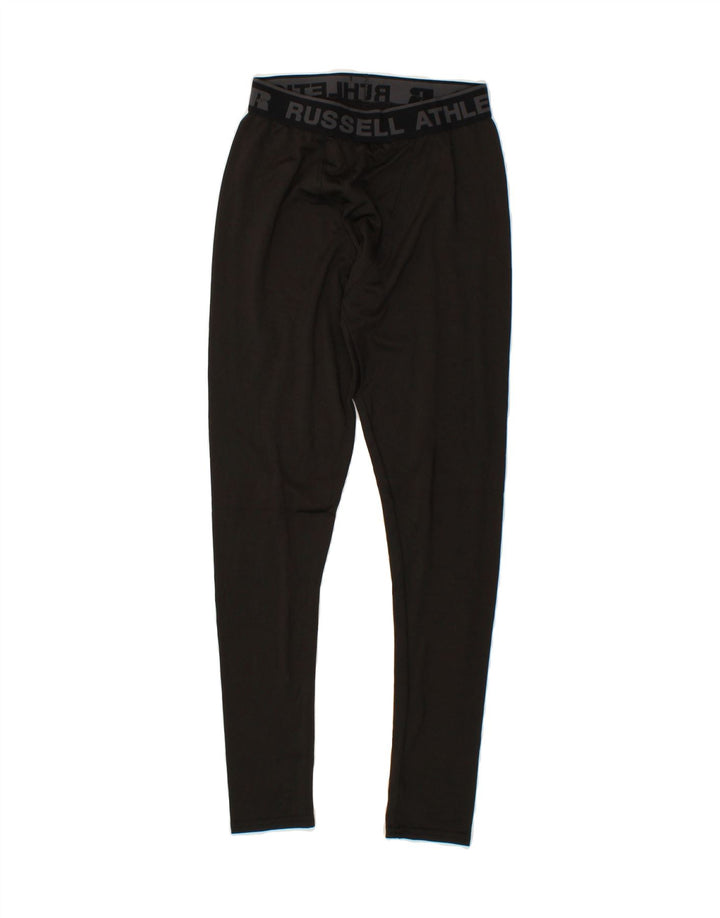 RUSSELL ATHLETIC Mens Graphic Leggings Small  Black Polyester Vintage Russell Athletic and Second-Hand Russell Athletic from Messina Hembry 