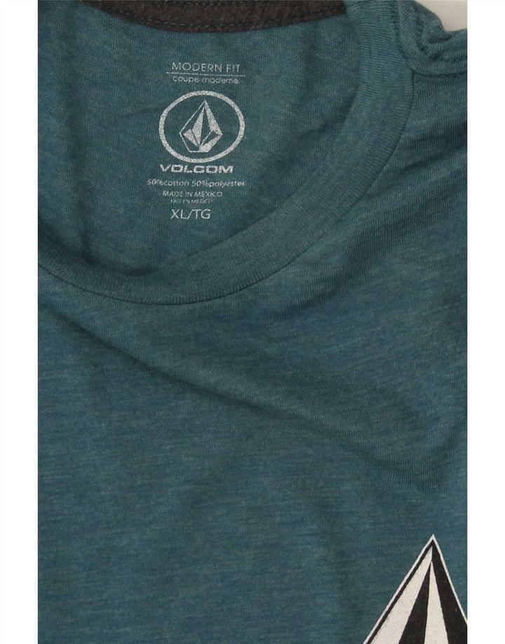 Volcom Мужской топ с графическим рисунком современного кроя с длинным рукавом XL, синий хлопок