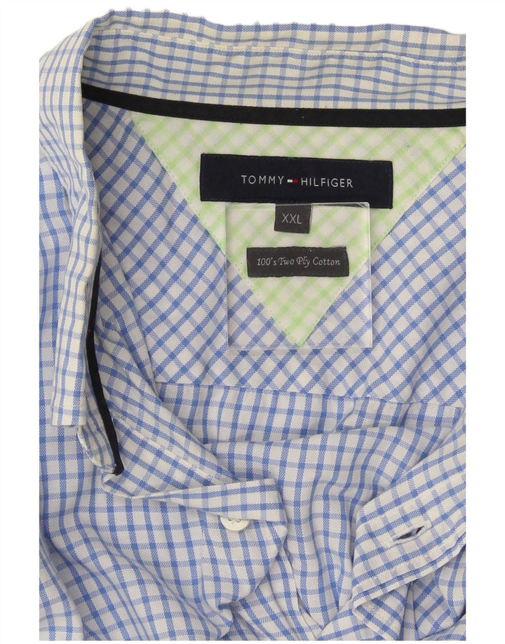 Мужская рубашка Tommy Hilfiger 2XL, синяя клетка, хлопок