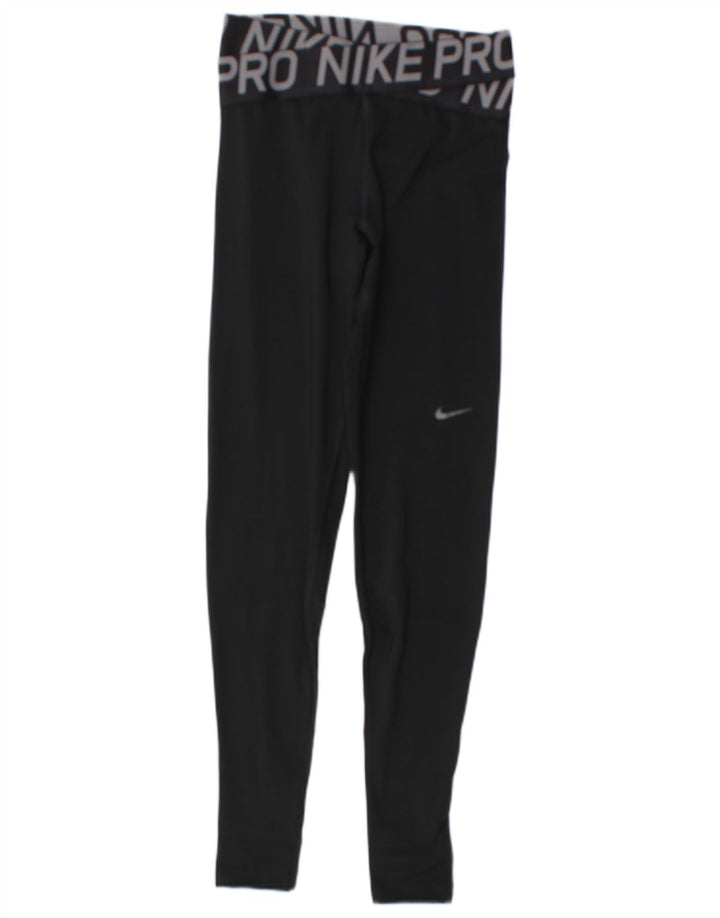 Женские леггинсы с рисунком Nike Dri Fit UK 8, маленькие черные, полиэстер