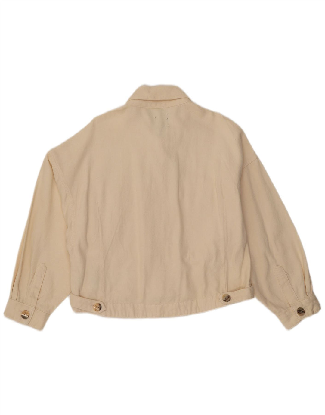 Женская укороченная джинсовая куртка оверсайз Zara UK 16, большой размер, белый хлопок