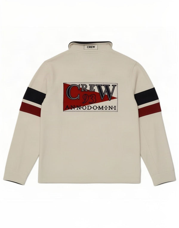Crew Clothing Мужской свитшот на молнии с графическим принтом, джемпер среднего размера в белую полоску