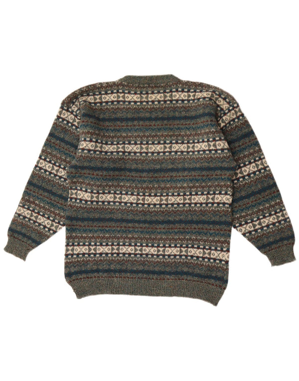 Мужской джемпер Antartex с круглым вырезом, свитер XL, зеленый, шерсть Fair Isle
