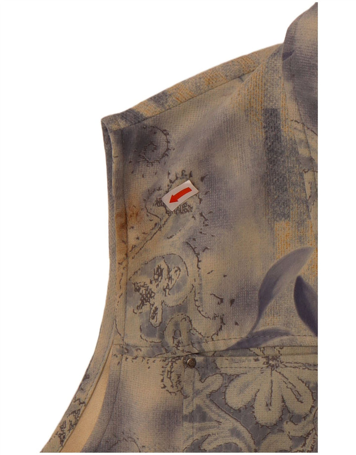 Женский жилет Belle Surprise UK 14, большой синий цветочный полиэстер