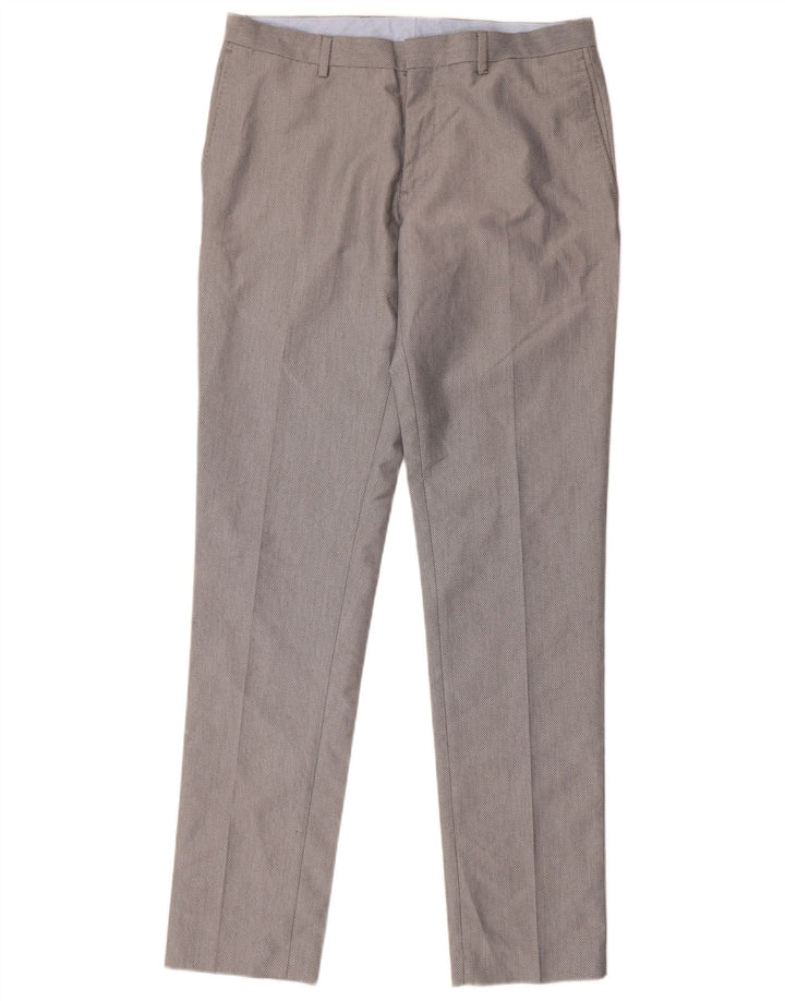 Мужские узкие костюмные брюки Zara EU 40 Medium W31 L33, серый полиэстер