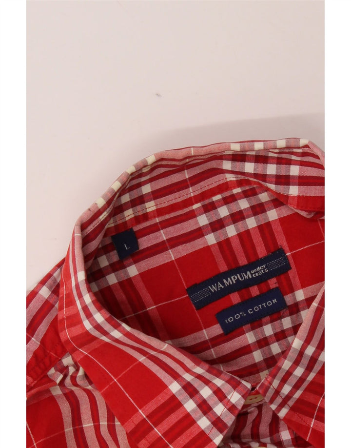 Мужская рубашка Wampum в большую красную клетку из хлопка