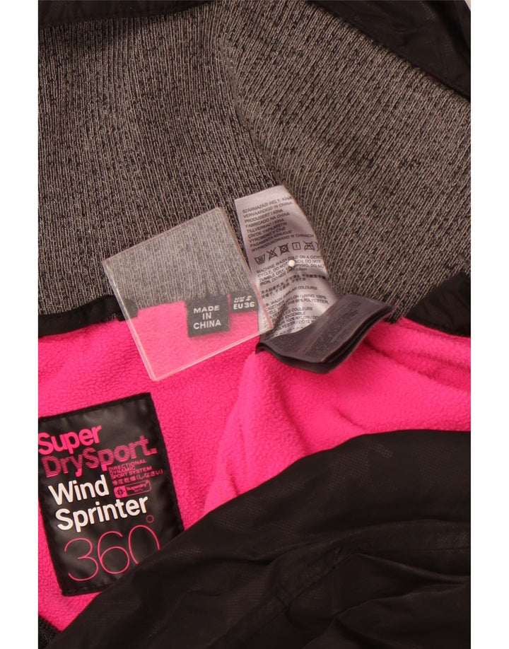 Женский анорак с капюшоном SUPERDRY UK 8, маленький черный нейлон