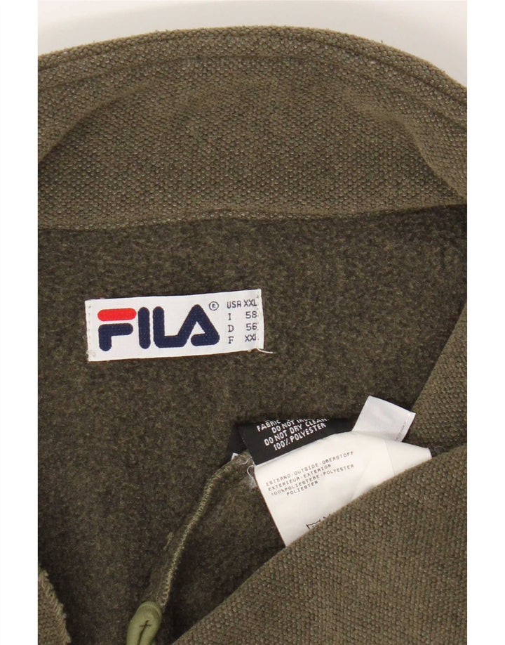 Fila Мужской свитшот с воротником на молнии 2XL Хаки Полиэстер
