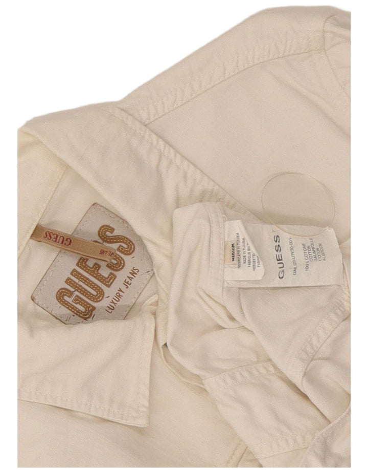 Женская джинсовая куртка Guess UK 14, средний белый хлопок, хлопок