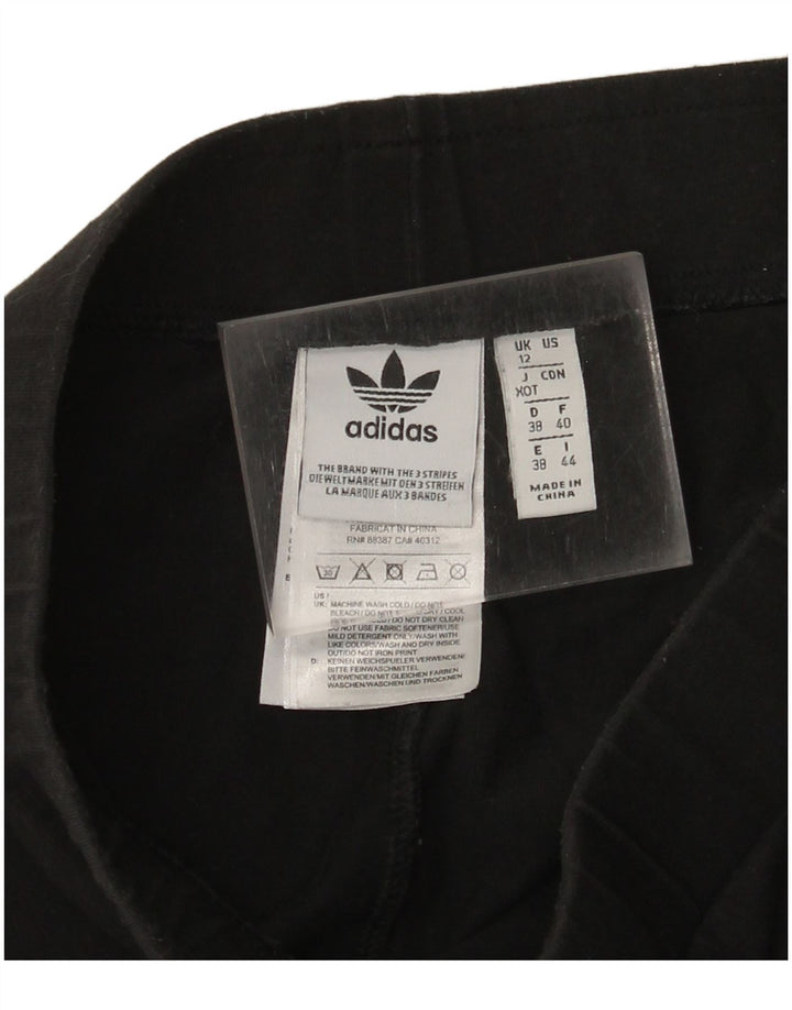 Женские леггинсы Adidas с рисунком UK 12, средний черный хлопок, черный
