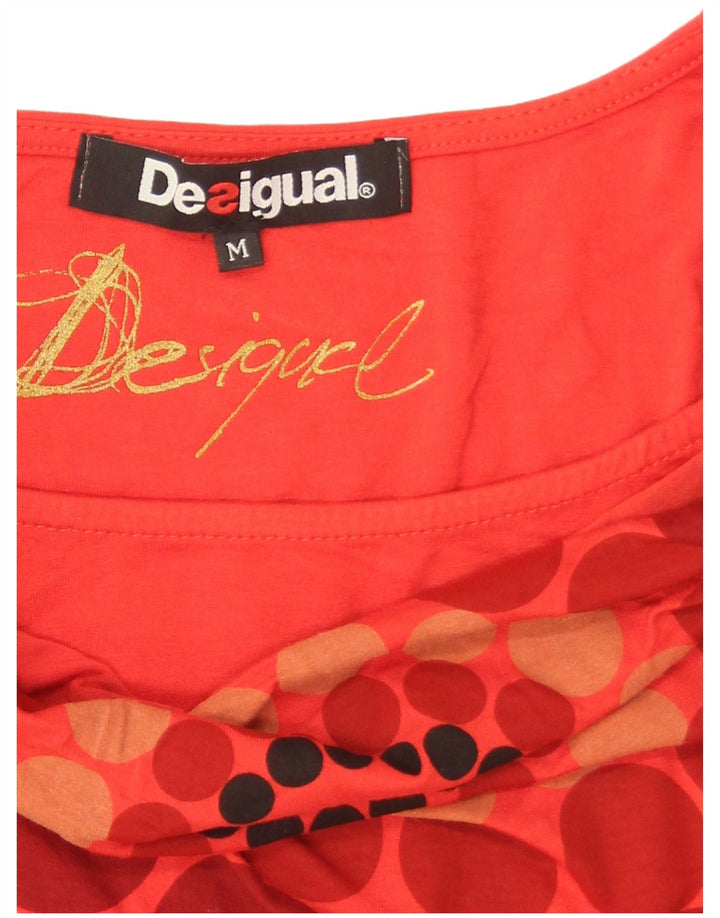 Женская футболка с рисунком Desigual Top UK 12, средний оранжевый геометрический рисунок