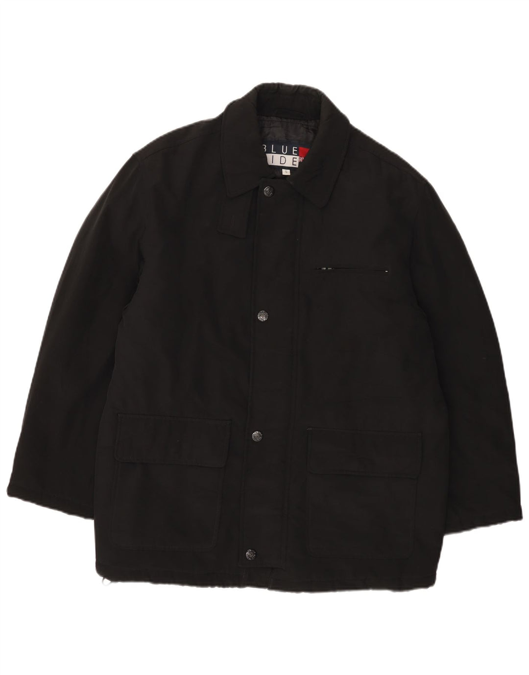 Синяя мужская куртка свободного покроя, Великобритания 36, маленький черный полиэстер