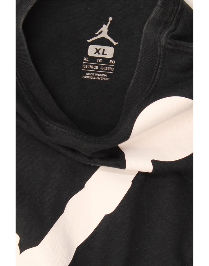 Футболка с рисунком JORDAN для мальчиков, топ 13–14 лет, XL, черный