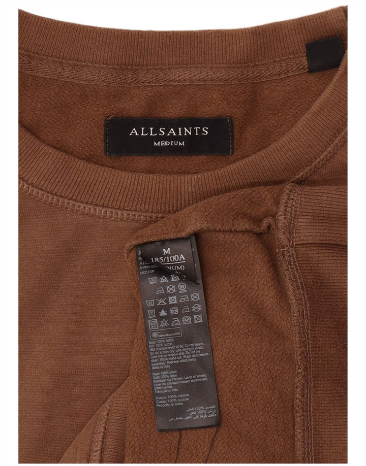 ALL SAINTS Mens Sweatshirt Jumper Medium Brown Cotton