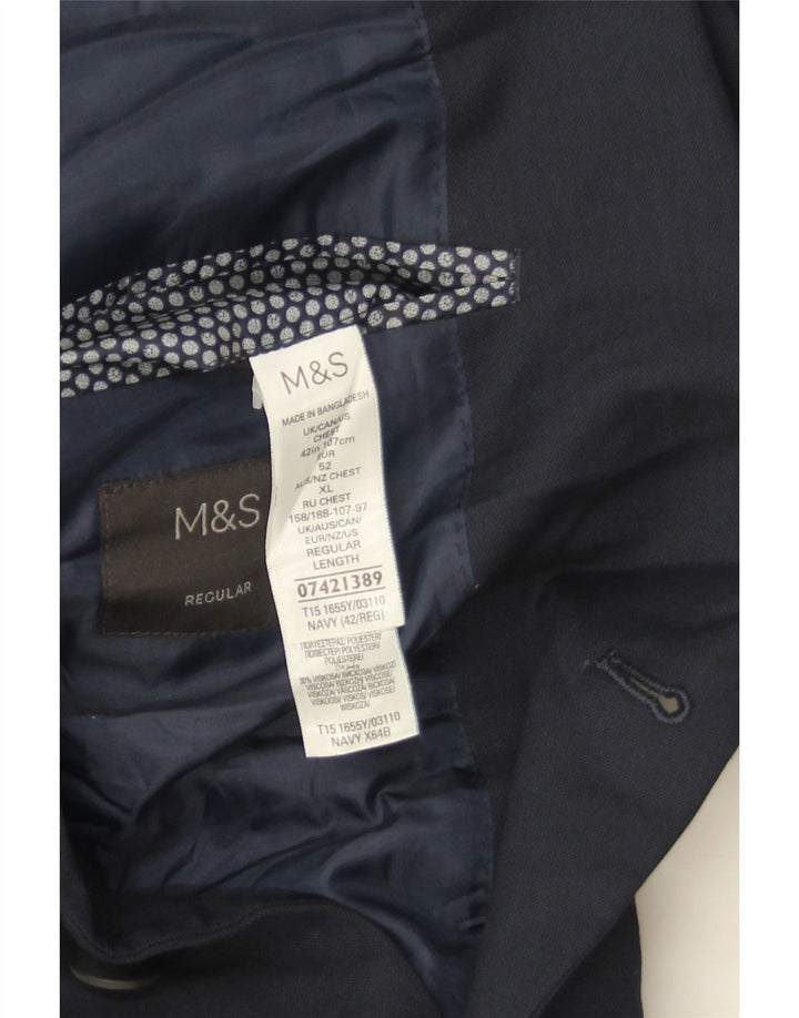 Мужской пиджак с 2 пуговицами Marks & Spencer UK 42, большой темно-синий
