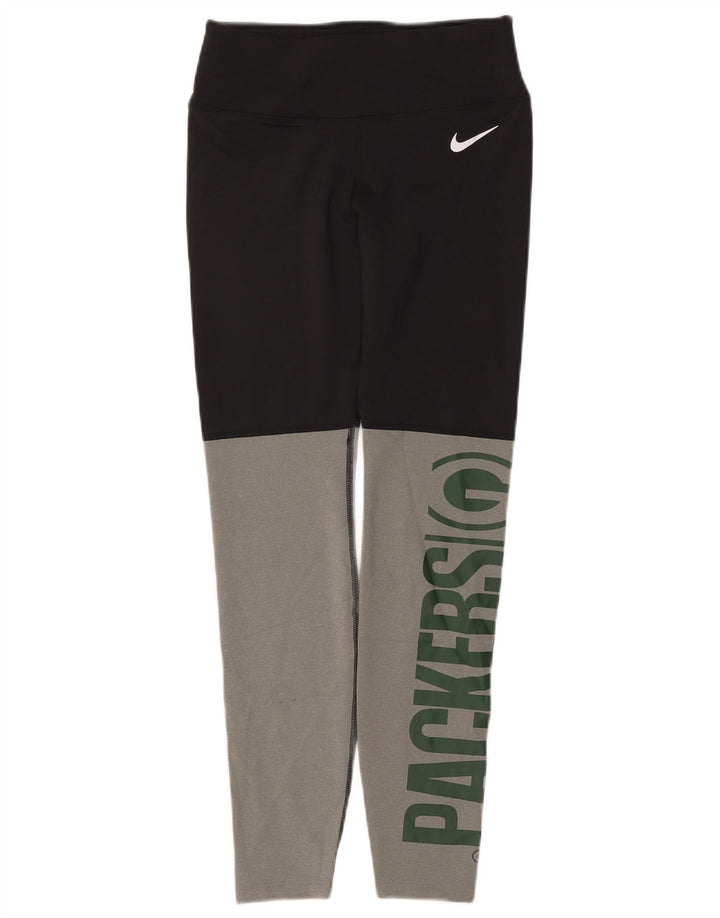 Женские леггинсы NIKE Green Bay Packers UK 12, средние черные цветные блоки