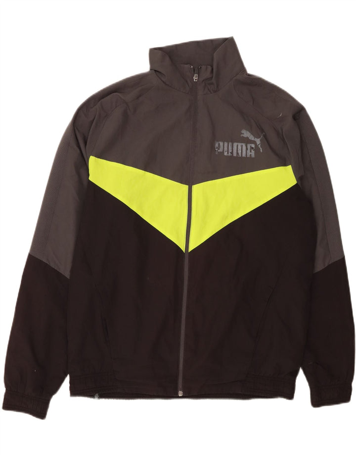 PUMA Mens Tracksuit Top Jacket Large Black Colourblock Polyester Vintage Puma and Second-Hand Puma from Messina Hembry 