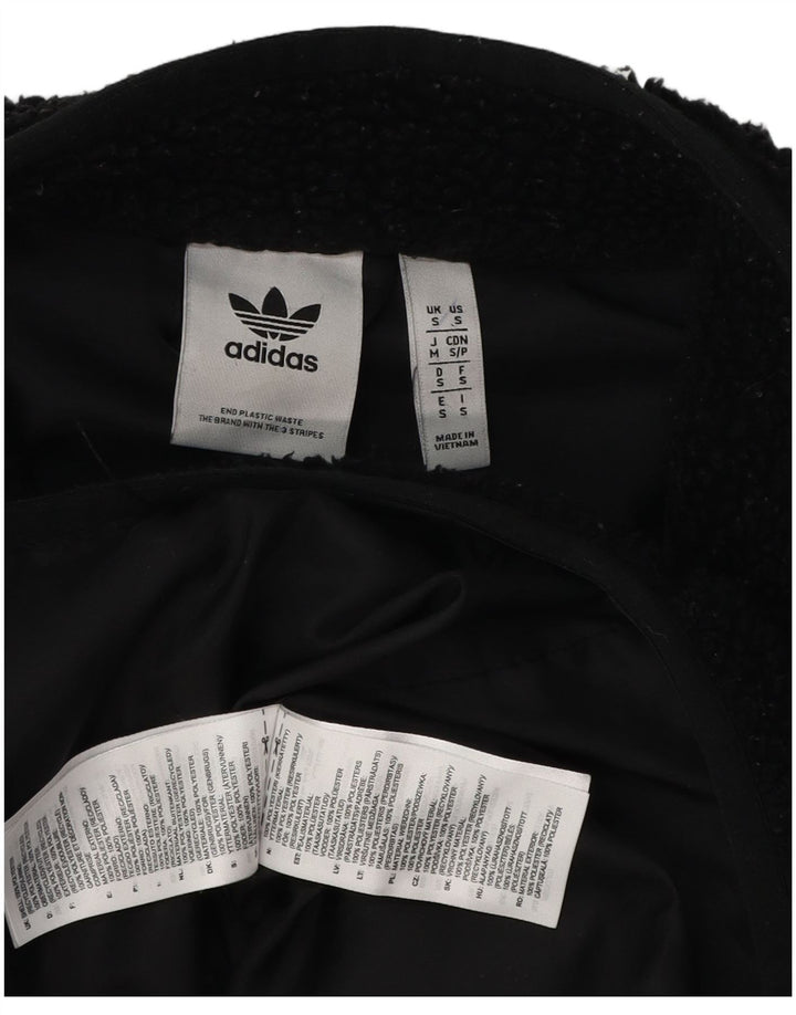 Мужская флисовая куртка свободного покроя Adidas UK 36, маленькая черная, полиэстер