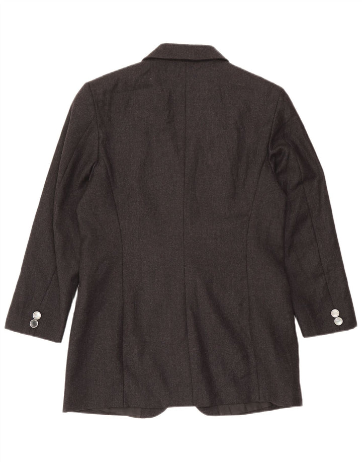 Винтажный женский удлиненный пиджак на 3 пуговицах, Великобритания, 14, средний серый цвет