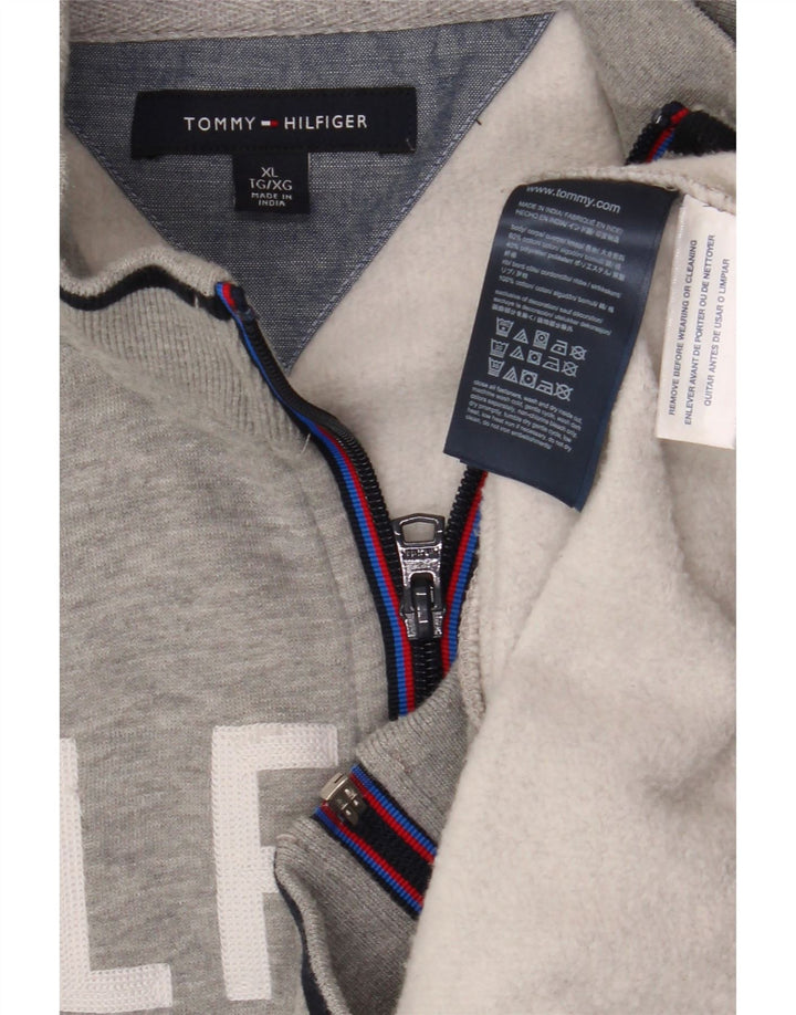 TOMMY HILFIGER Мужской спортивный костюм с рисунком, верхняя куртка XL, серый хлопок