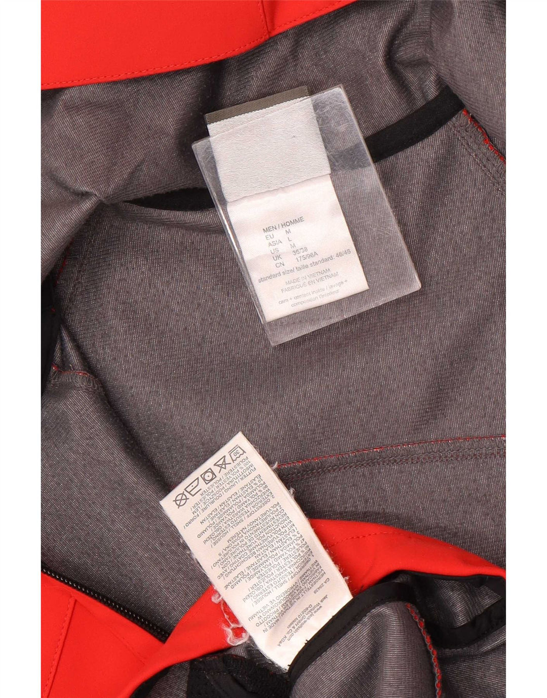 Мужская куртка-дождевик Jack Wolfskin с капюшоном, Великобритания 36/38, средний красный с цветными блоками