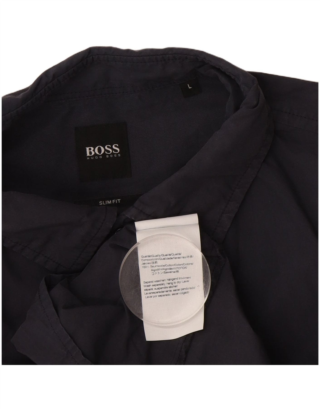 Мужская рубашка узкого кроя Hugo Boss, большой размер, темно-синий, хлопок