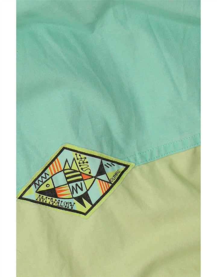 Винтажная женская куртка-ветровка оверсайз, Великобритания, 20, 2XL, зеленая, с цветными блоками